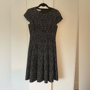 Chic Black and White Polka Dot Midi Dress